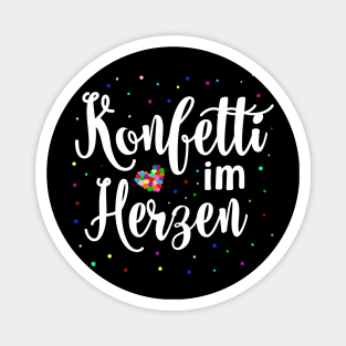 Konfetti im Herzen Faschingsumzug Silvester Party graphic Magnet